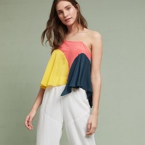 Anthropologie Lilka Vista Colorblock Silk       Asymmetrical Tank top S